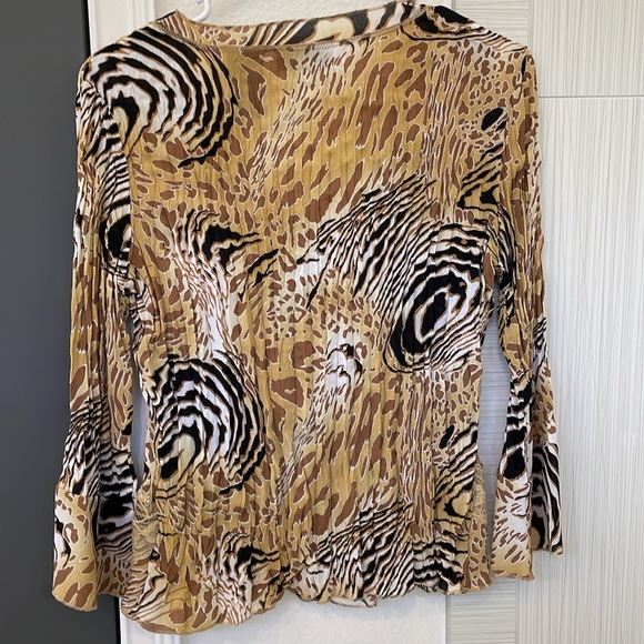 APOSTROPHE Safari Print Blouse Top, Size S Petite (4-6) - Picture 3 of 6